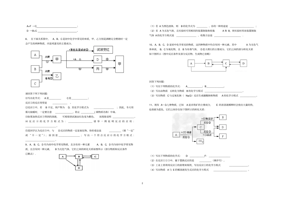 完整版九年级化学上学期推断题_第2页