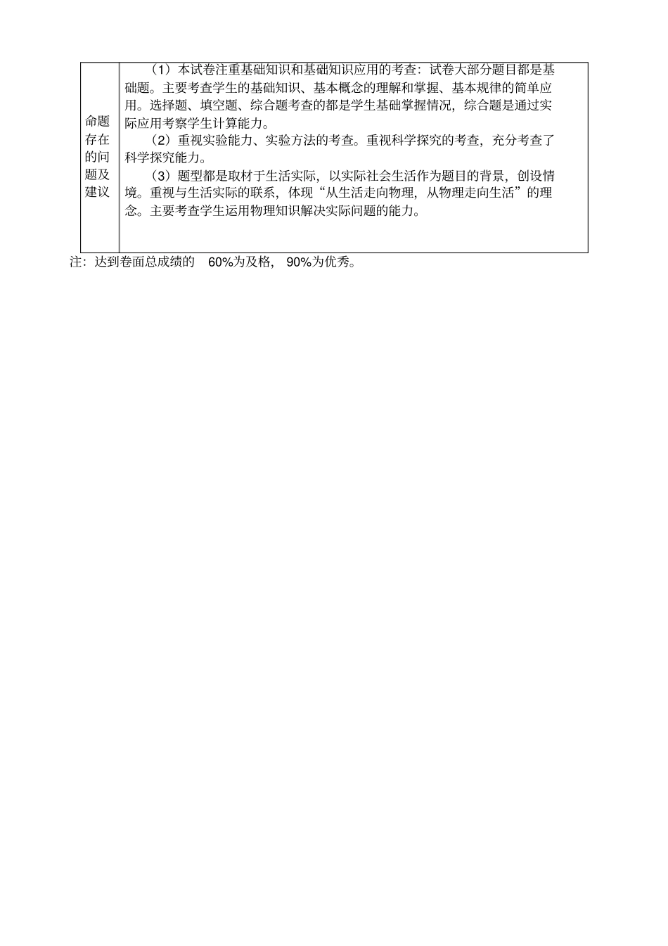 完整版九年级物理上学期期末质量分析报告_第2页