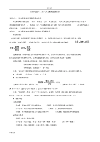 完整版二元一次方程组应用题经典题