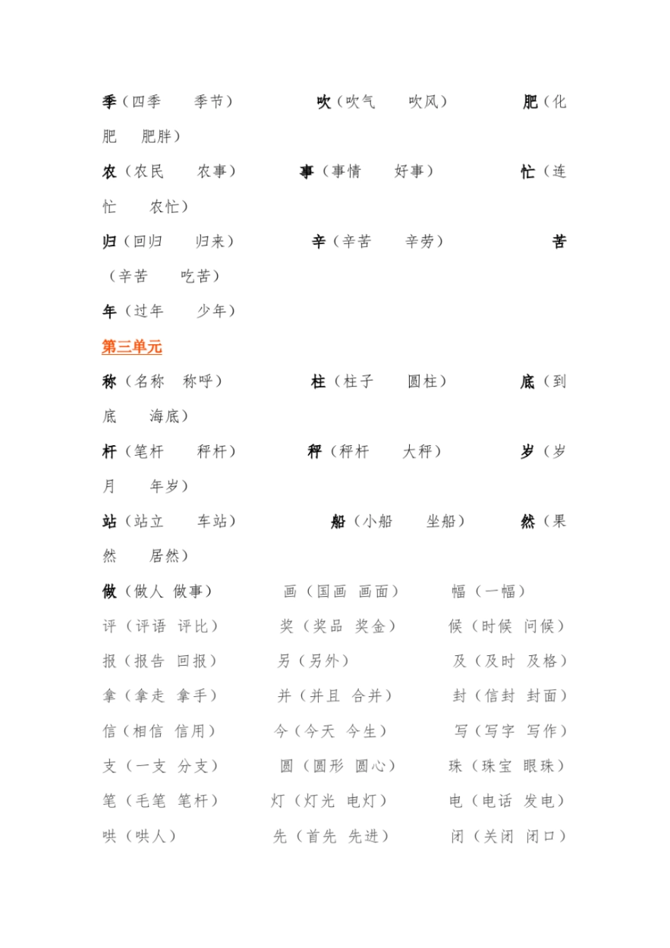 完整版二年级上册语文期末复习资料精华部编本_第3页