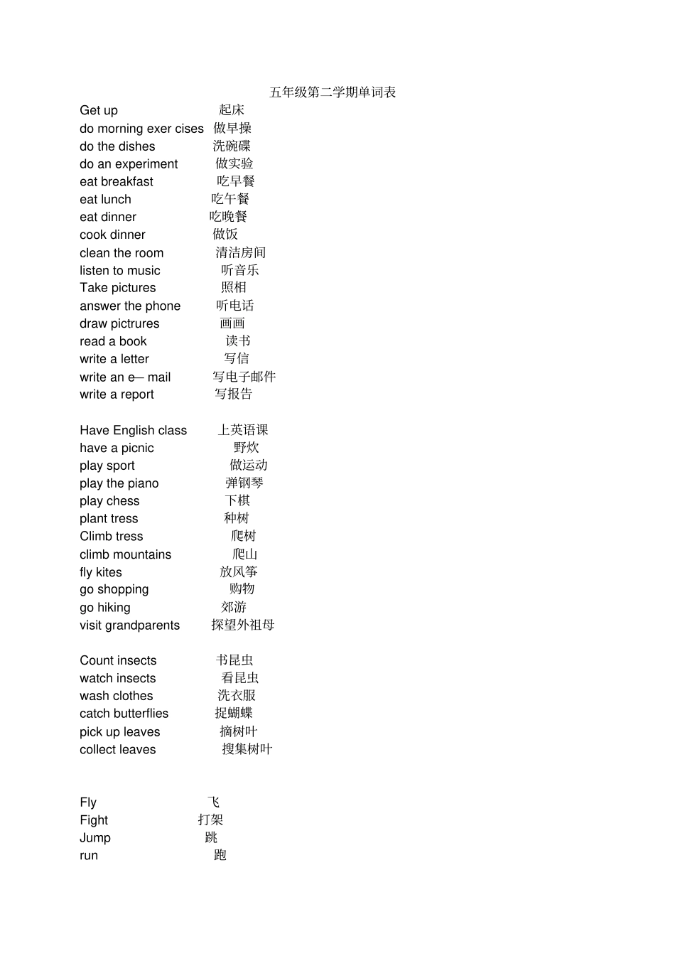 完整版五年级下册英语单词表_第1页