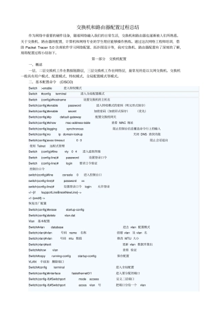 完整版交换机路由器配置总结