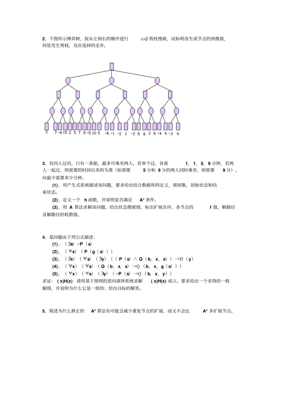 完整版人工智能导论试卷二上海交大_第2页