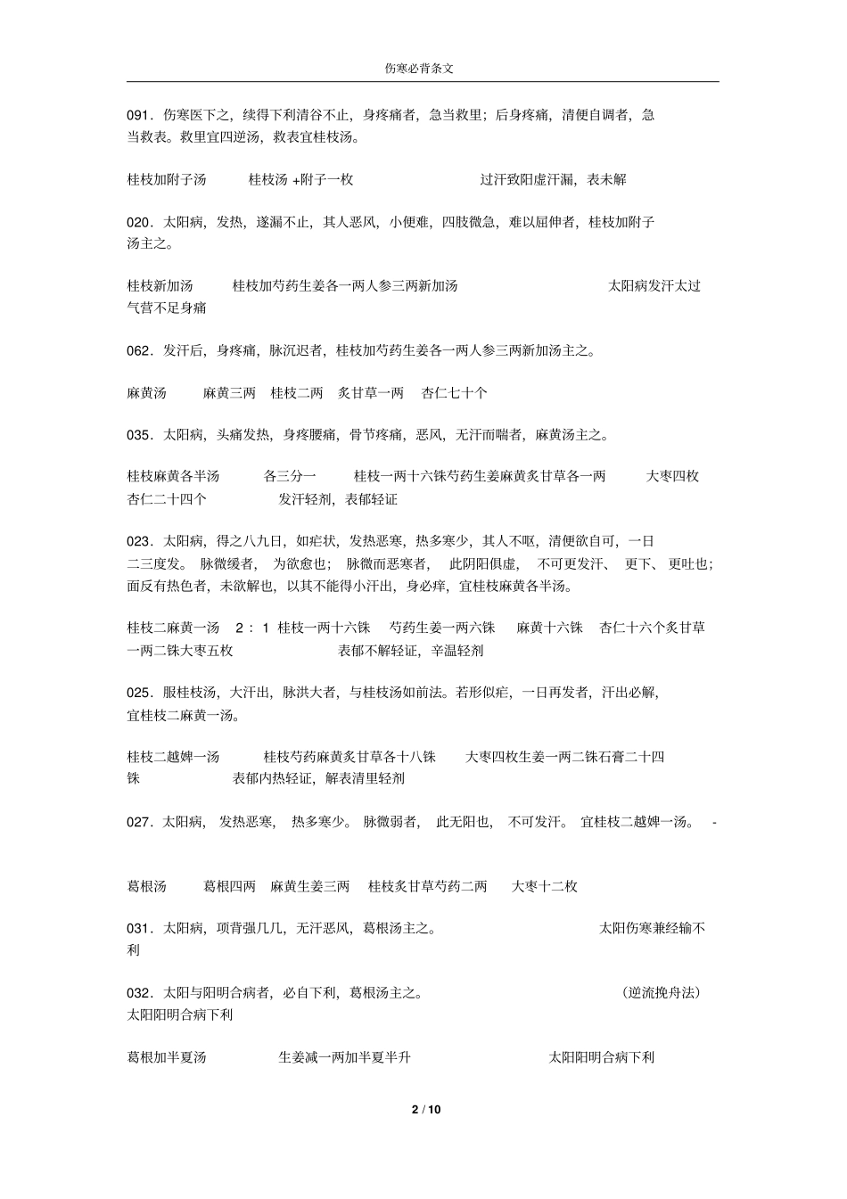 完整版伤寒论原文资料_第2页