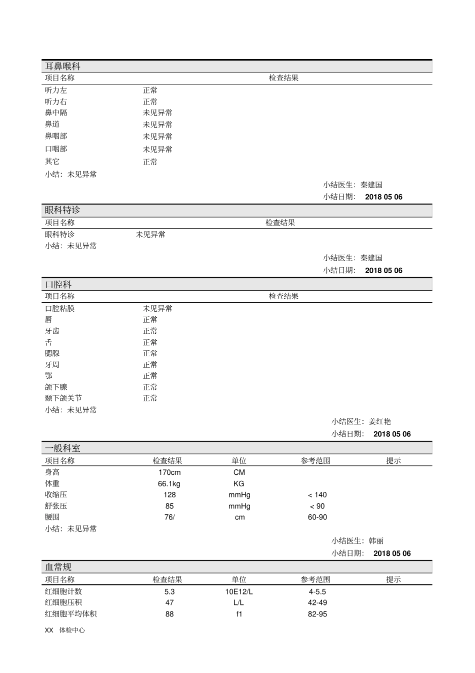 完整版体检中心入职体检报告范本_第3页
