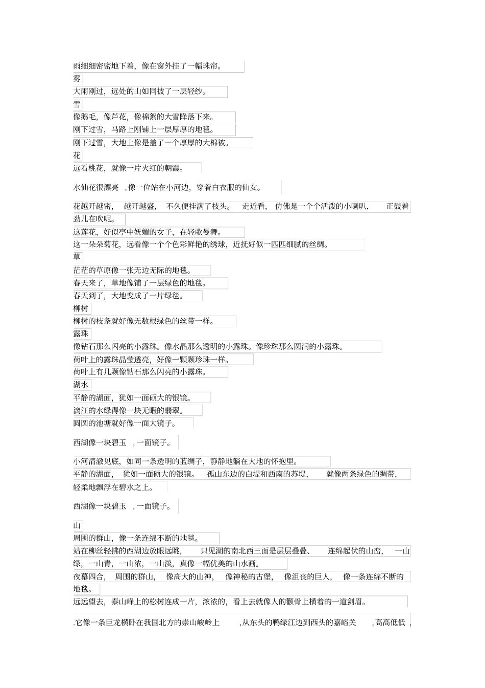 完整版修辞手法阅读三年级_第2页