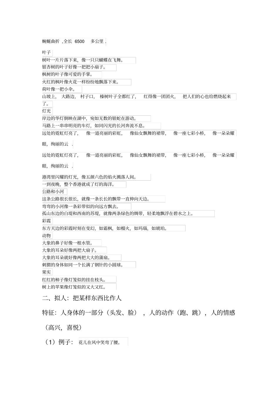 完整版修辞手法阅读三年级_第3页
