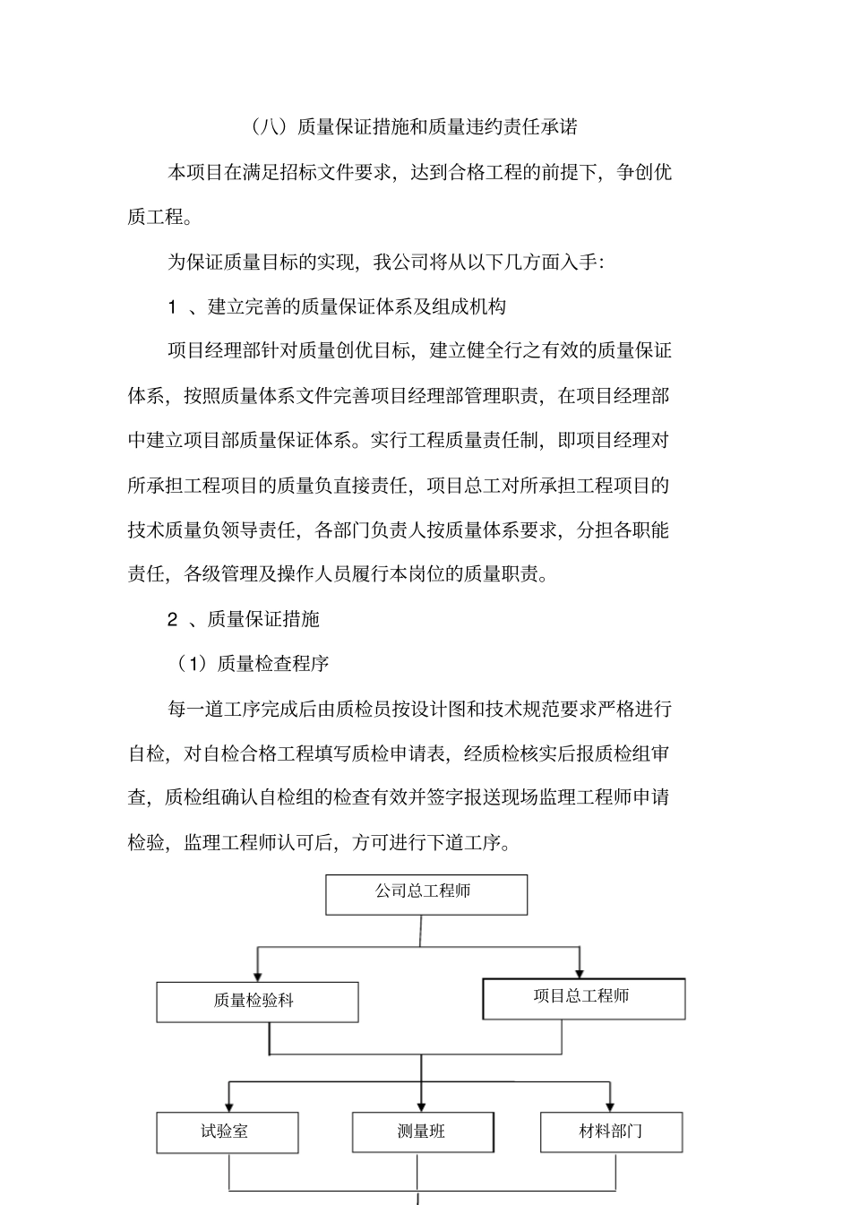 完整版八质量保证措施和质量违约责任承诺_第1页