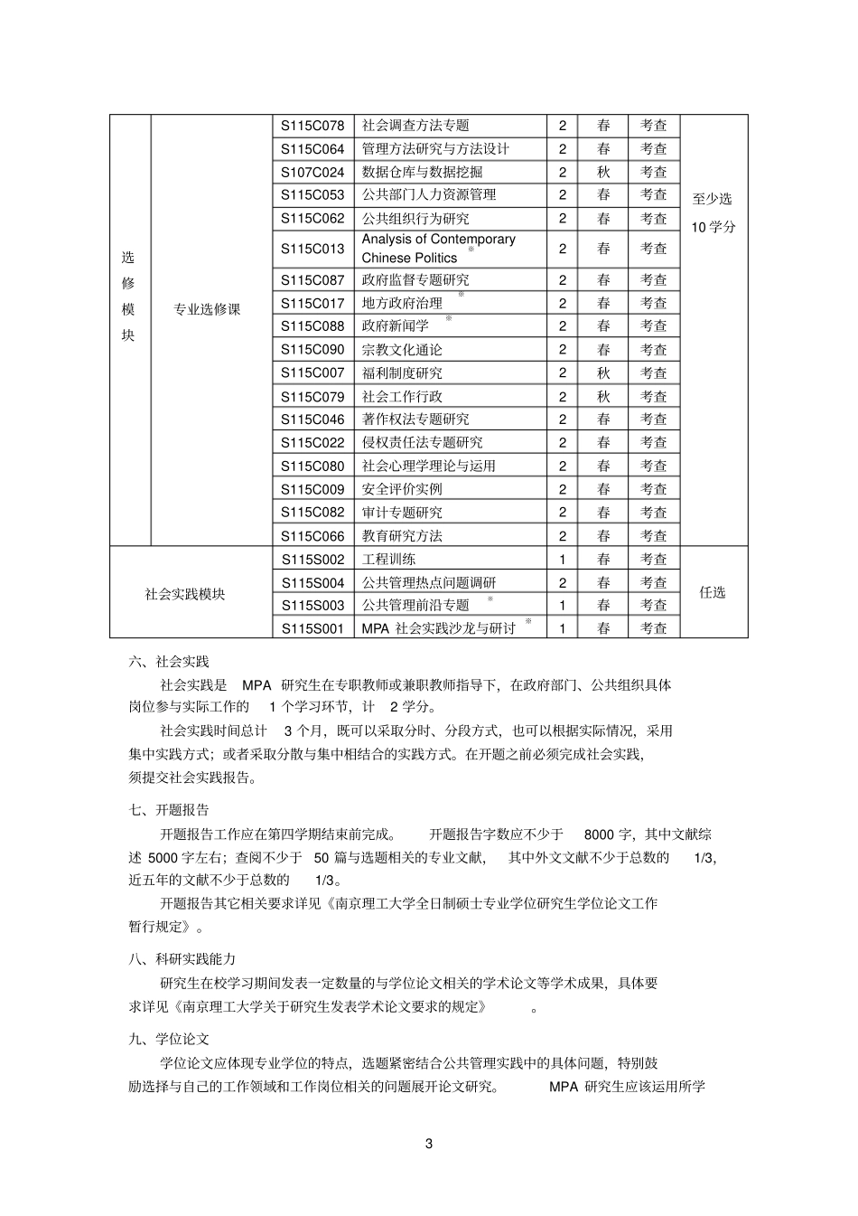 完整版公共管理硕士培养方案_第3页