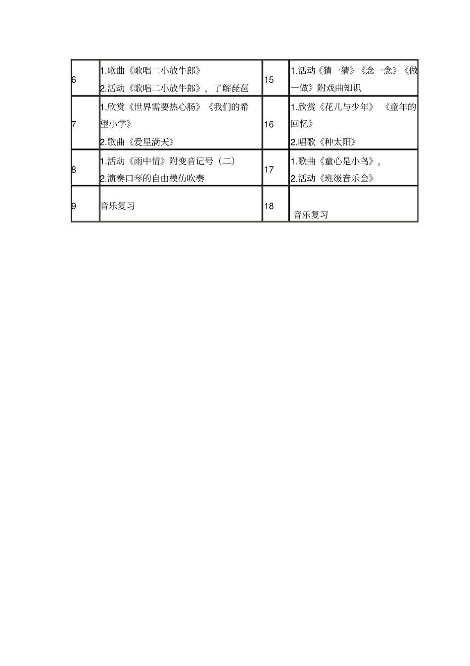 完整版冀教版四年级下册音乐教学计划_第3页