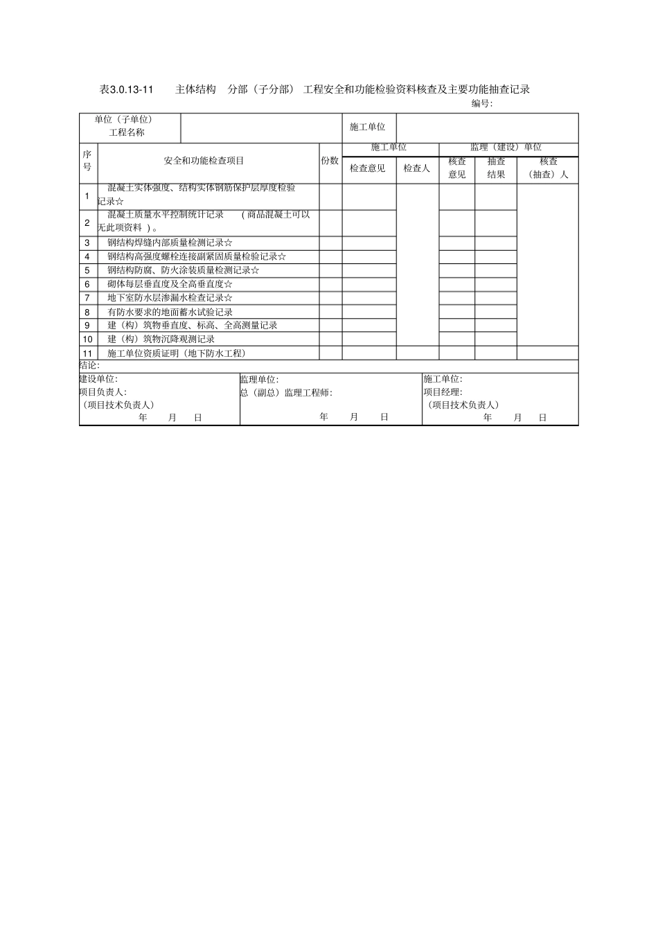 完整版分部工程安全和功能检验资料核查及主要功能抽查记录表0110~18_第2页