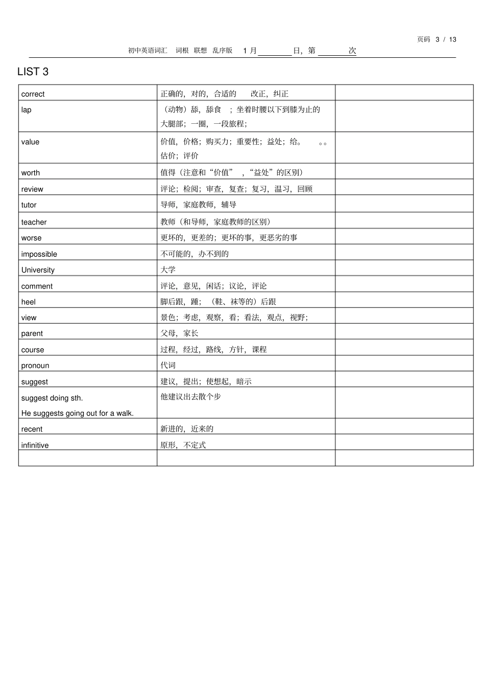完整版初中英语词汇词根联想乱序版listlist2_第3页
