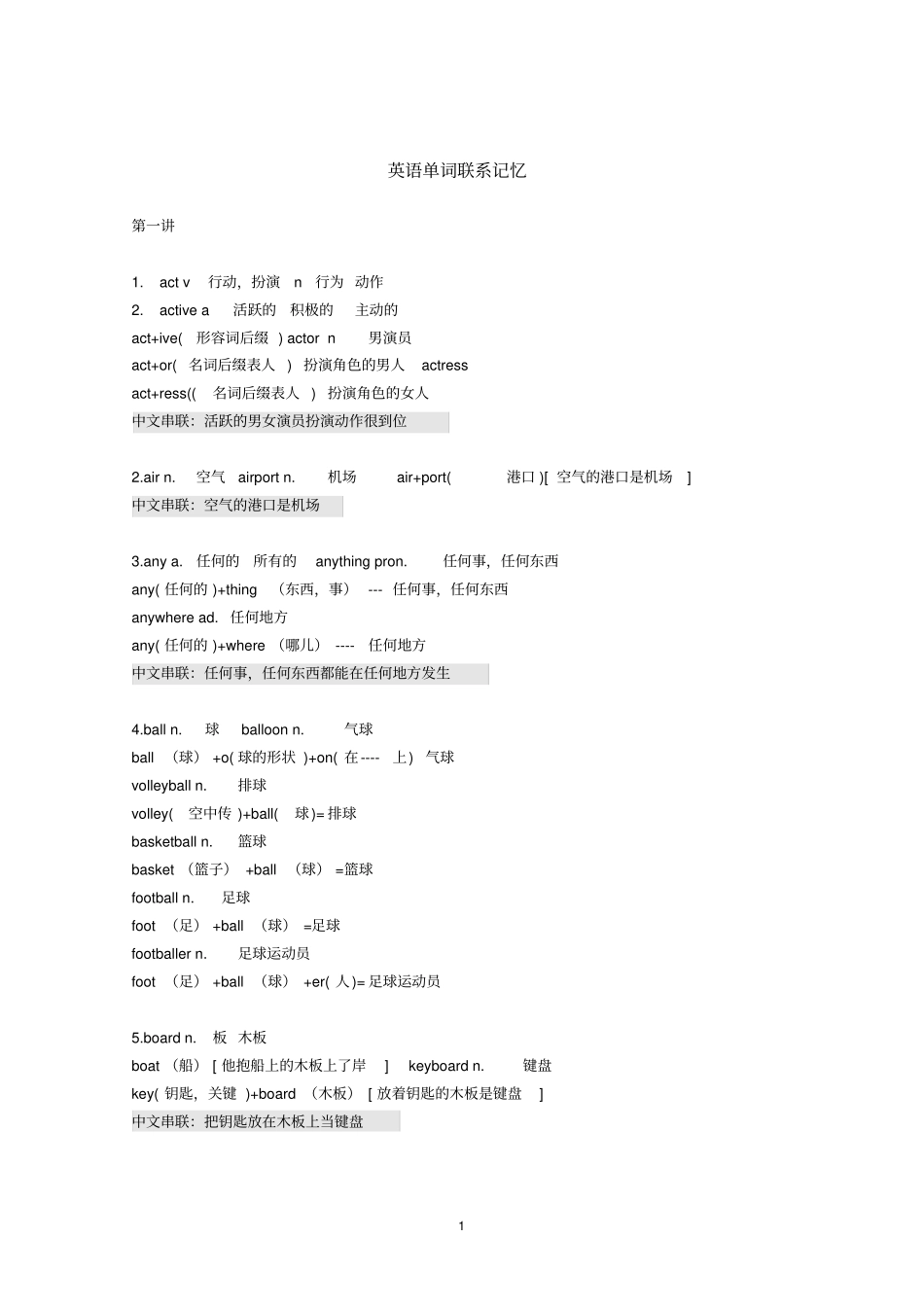 完整版初中英语词汇词根联想记忆法文本_第1页