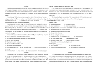 完整版初中英语阅读理解及答案简单的