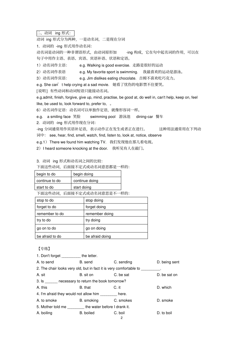 完整版初中英语非谓语动词讲解_第2页