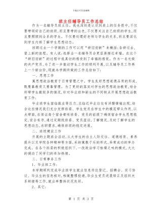 班主任辅导员工作总结