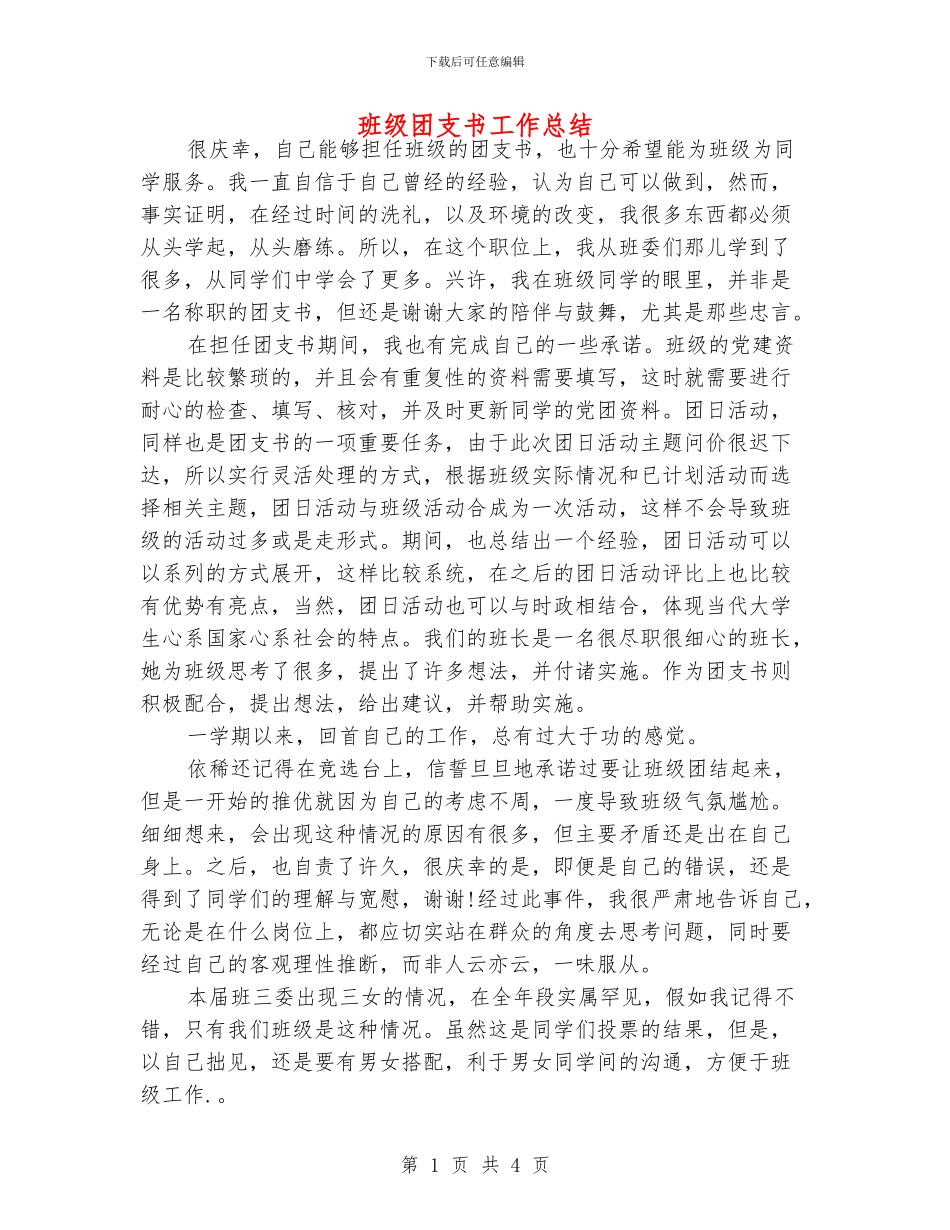 班级团支书工作总结_第1页