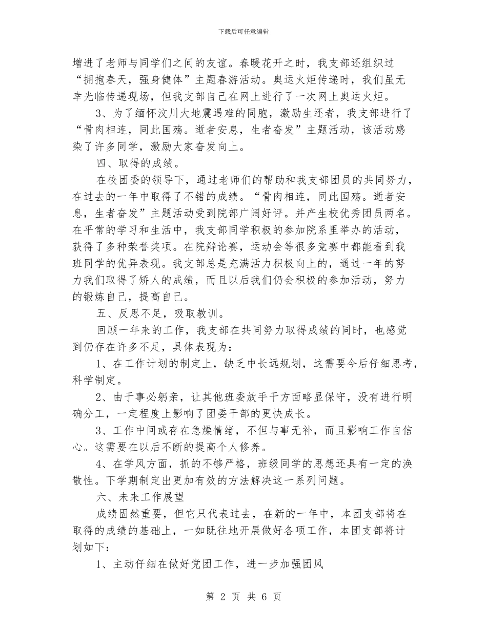 班级团支部工作个人总结范文_第2页