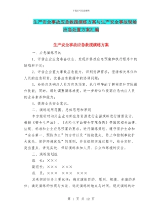 生产安全事故应急救援演练方案与生产安全事故现场应急处置方案汇编