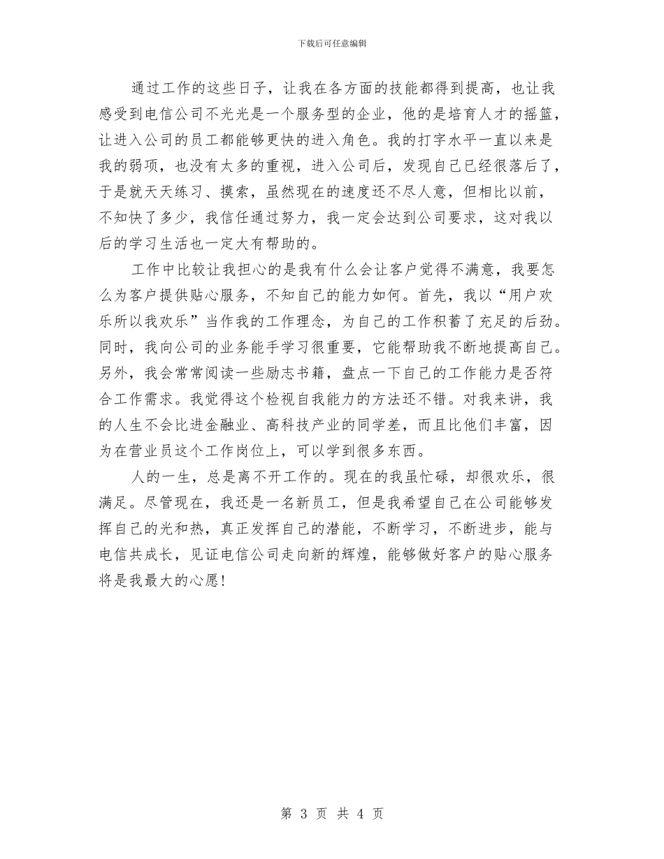 电信员工年底个人总结与电信员工年度技术个人工作小结汇编_第3页