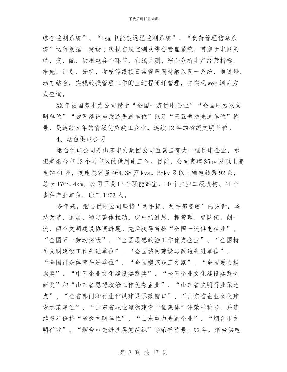 电力公司发展考察报告与电力公司员工试用期工作总结范例汇编_第3页