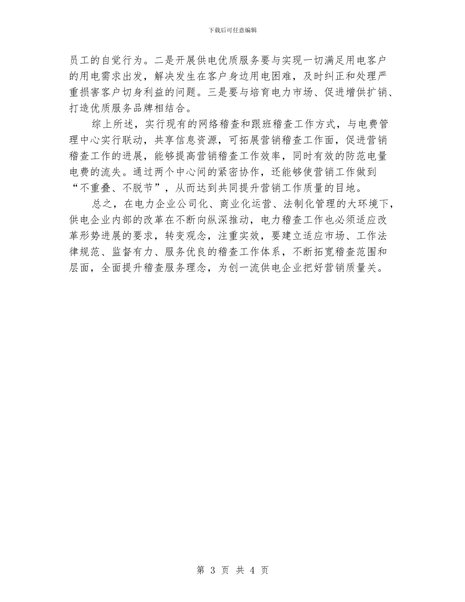 电力营销稽查工作计划范文_第3页
