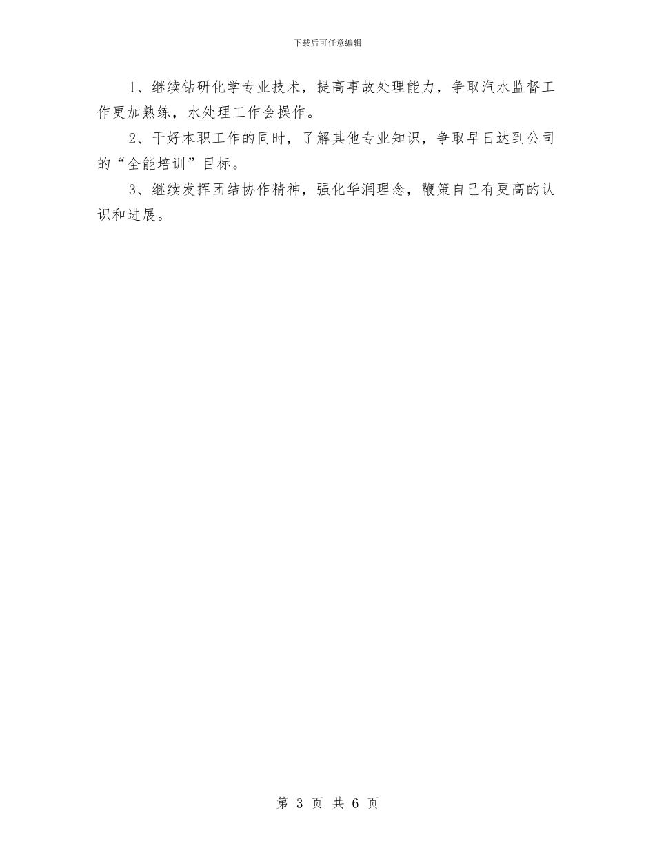 电厂个人工作自我总结与电厂主任述职述廉汇编_第3页