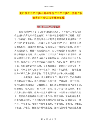 电厂员工三严三实心得与笃行“三严三实”