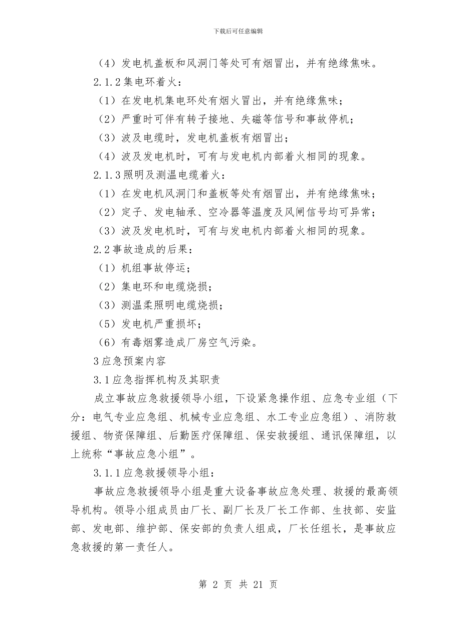 电厂发电机着火应急预案与电厂柴油系统应急预案汇编_第2页