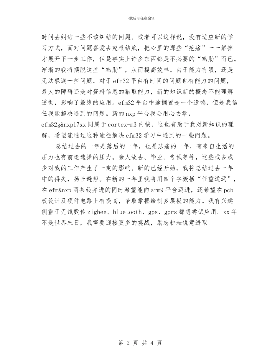 电子工程师2024年度工作总结与电子工程师年终工作总结汇编_第2页