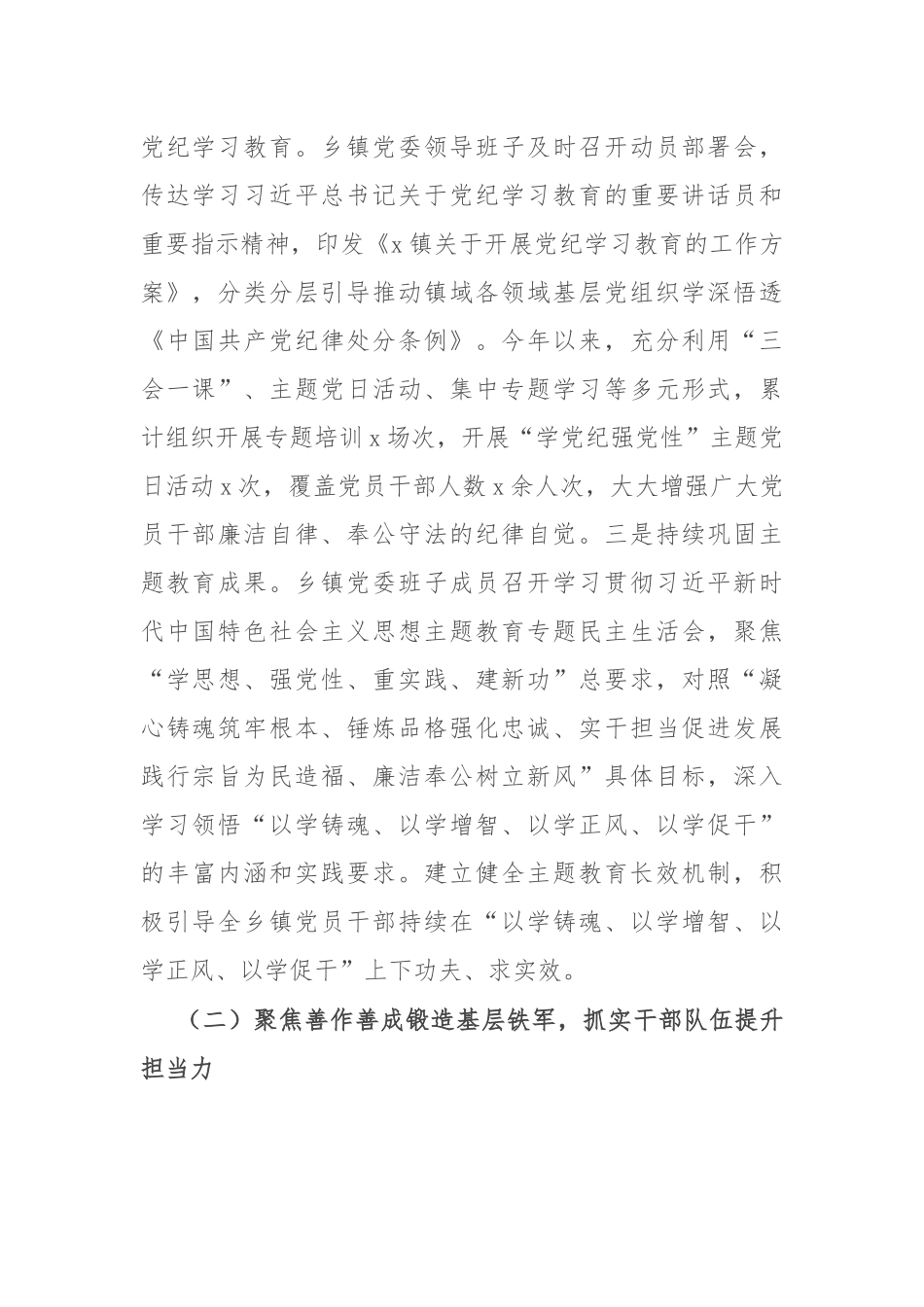 乡镇2024年党建工作总结和2025年工作计划_第2页