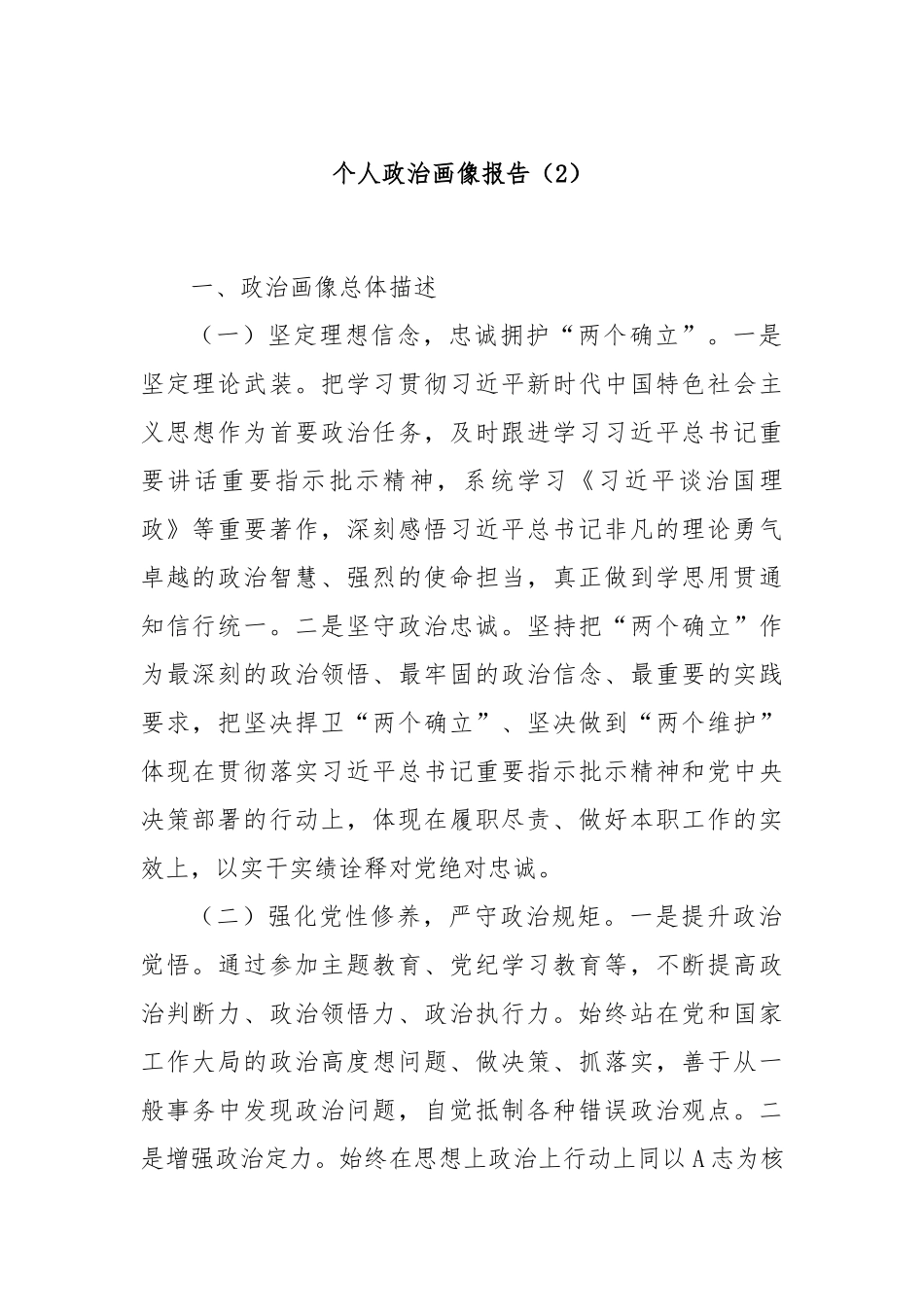 个人政治画像报告（2）_第1页