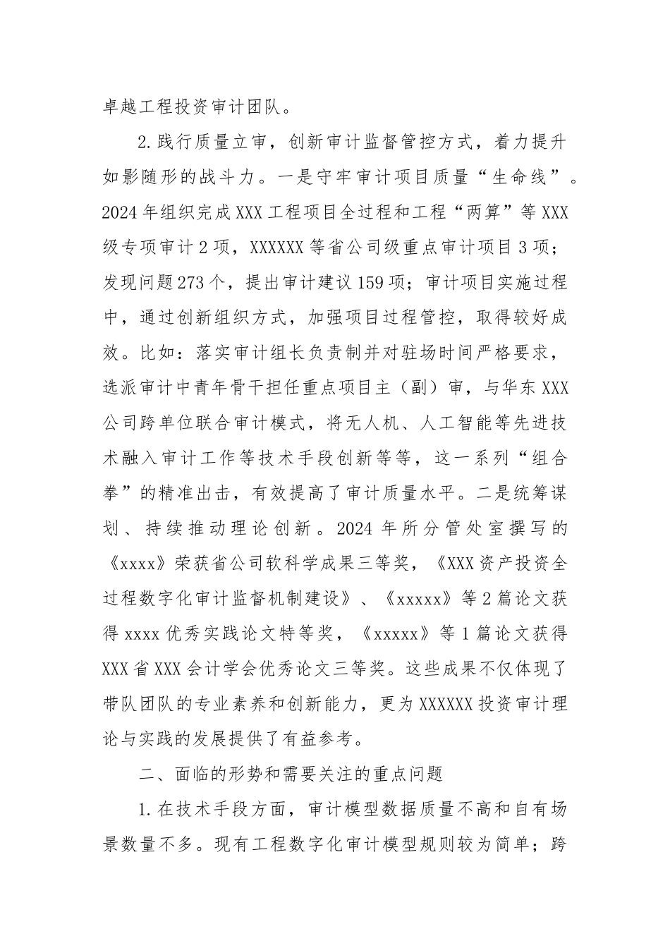 XX公司2025年审计工作务虚材料_第2页