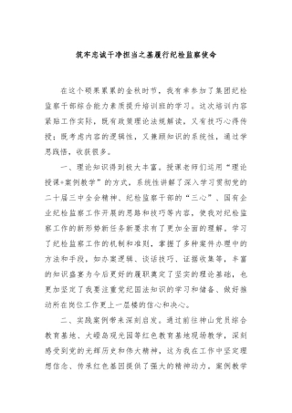 筑牢忠诚干净担当之基履行纪检监察使命‍