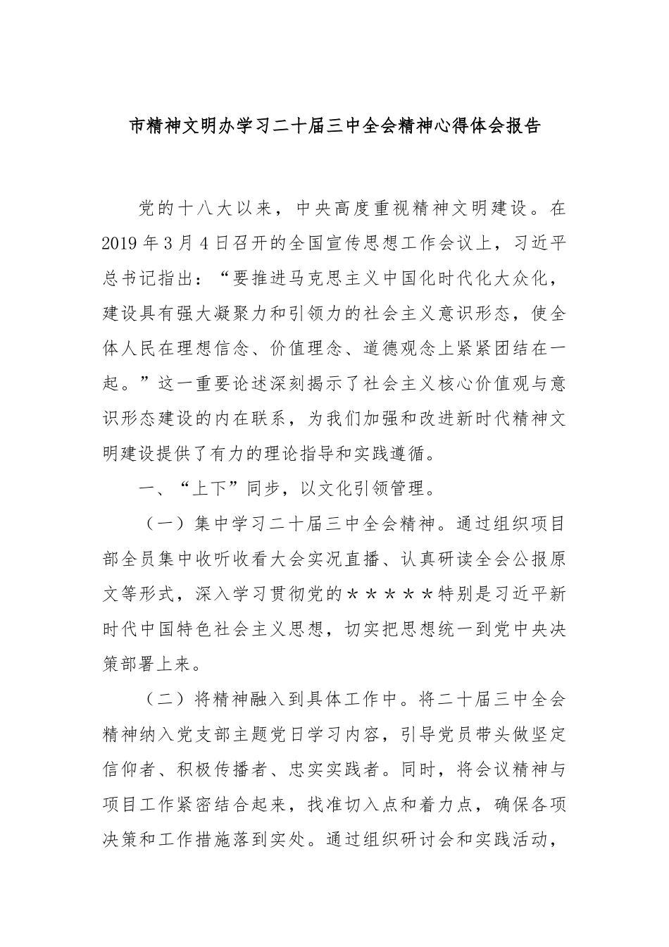 市精神文明办学习二十届三中全会精神心得体会报告_第1页