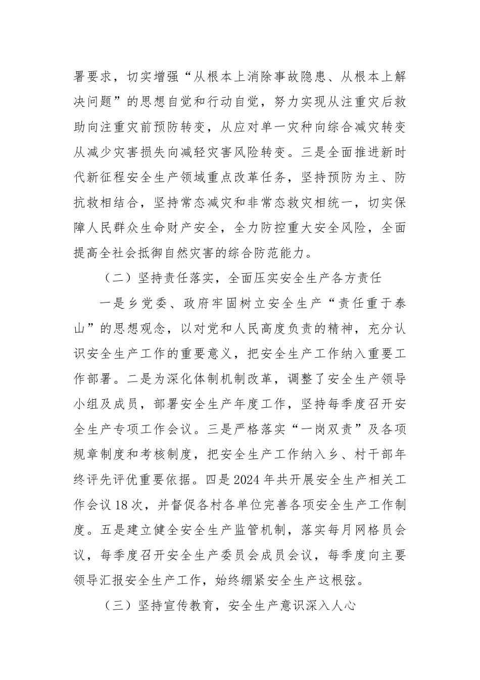 乡（镇）2024年安全生产工作总结_第2页