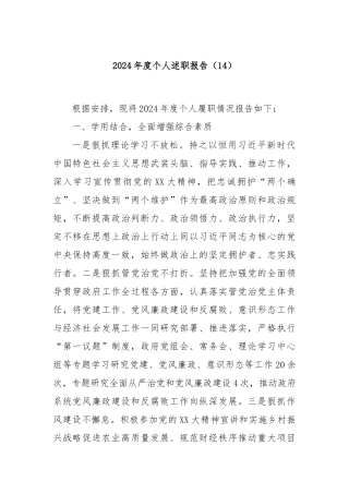 2024年度个人述职报告（14）