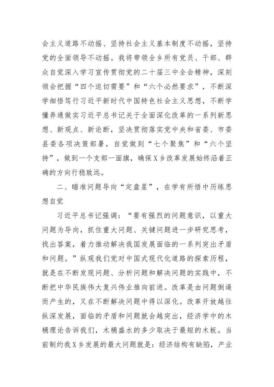 乡党委书记学习贯彻党的二十届三中全会精神心得体会_第2页
