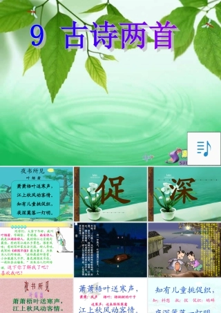 古诗两首夜书所见九月九日忆山东兄弟 