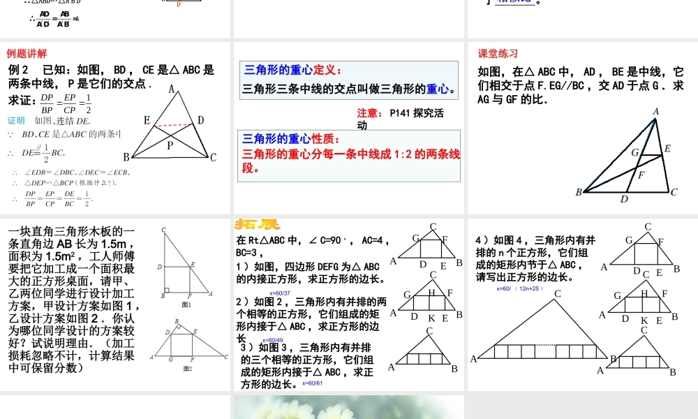 相似三角形的性质及其应用