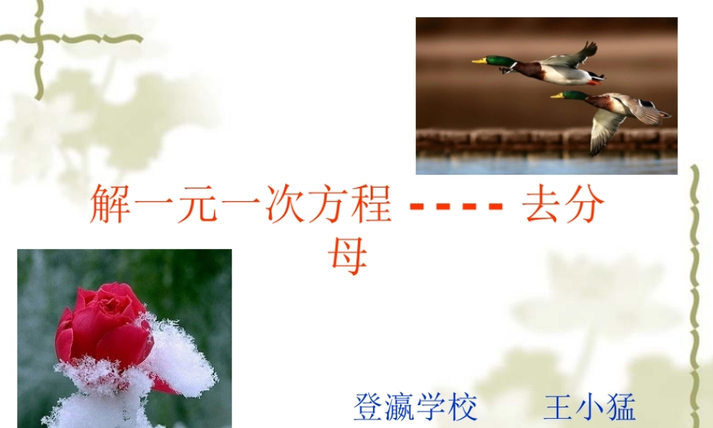 一元一次方程的解法去分母