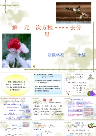 一元一次方程的解法去分母