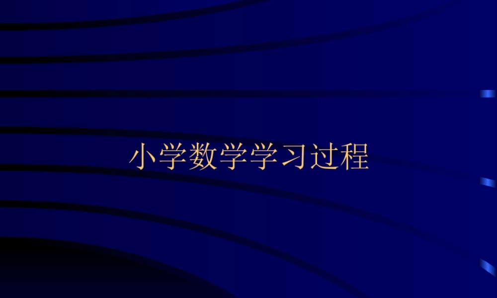 小学数学学习过程
