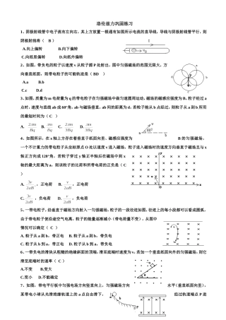 洛伦兹力练习题2