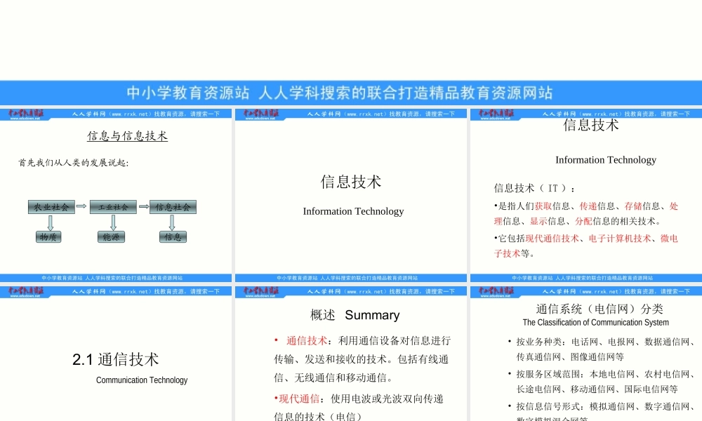 川教版信息技术七上第2课《信息技术及其发展趋势》课件