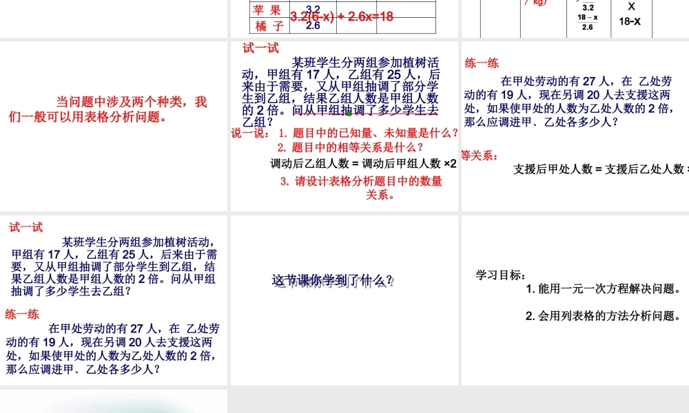 用方程解决问题