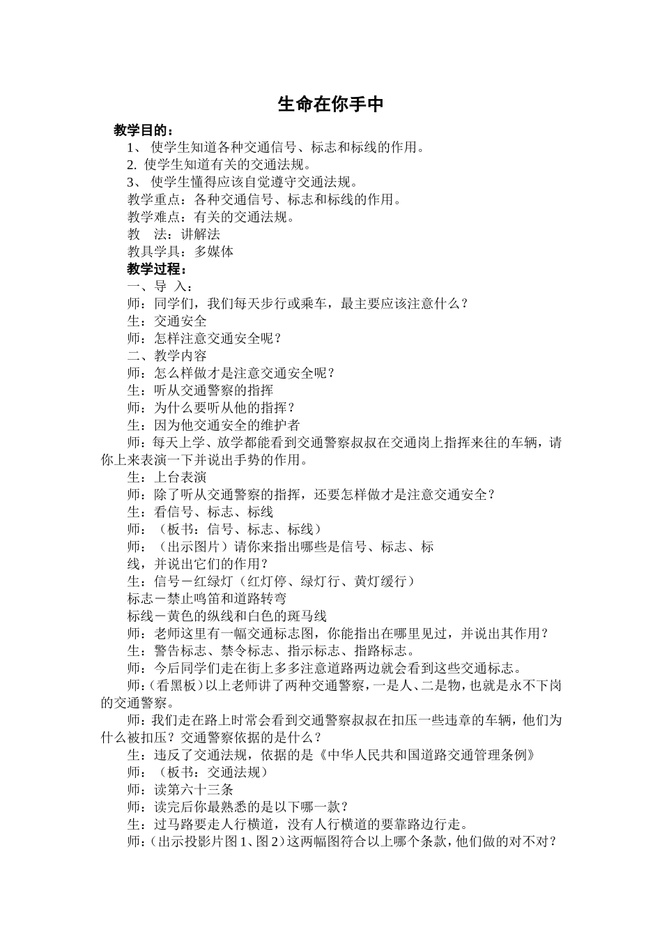 生命在你手中主题班会_第1页