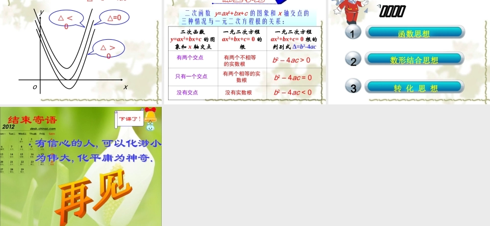 用函数的思想看一元二次方程