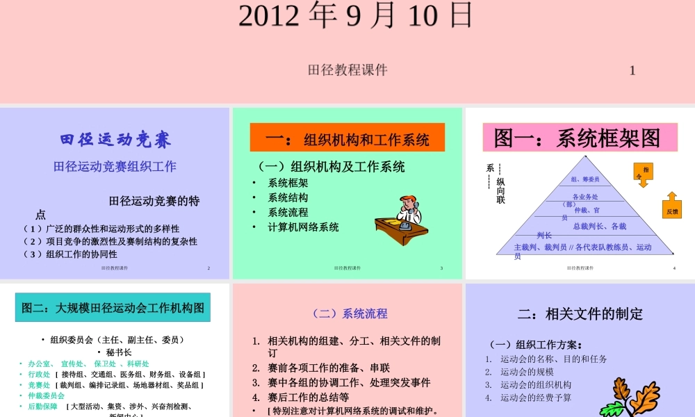 田径运动的竞赛与组织