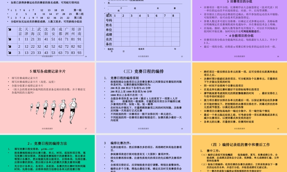 田径运动的竞赛与组织